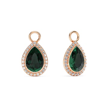 Angelic Teardrop Drop Mix Charms Emerald Rose Gold Plated