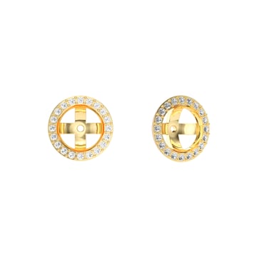 Angelic Earring Jackets Clear Crystals Gold Plated