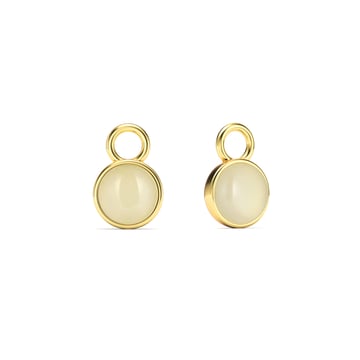 Round Petite Cabochon Mix Charms Amazonite Gold Plated