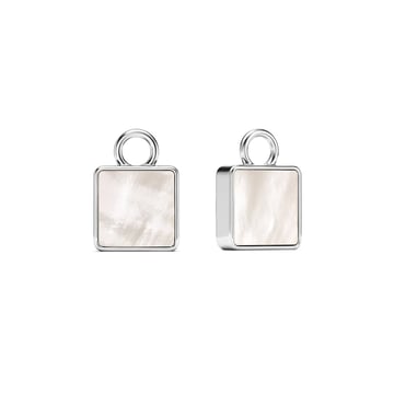 Square Mix Charms Mother of Pearl Rhodium Plated