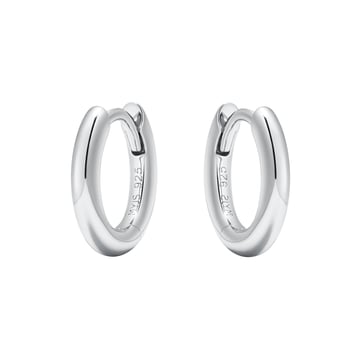 Minimal Mix Hoop Carrier Earrings in Sterling Silver Clear Rhodium Plated