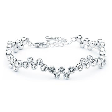 Fidelity Bracelet with Clear Swarovski Crystals Rhodium Plated