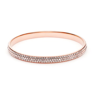 Show Stopper Crystal Stone Pave Bangle Rose Gold Plated