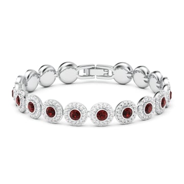 Angelic Tennis Bracelet Ruby Crystal Rhodium Plated