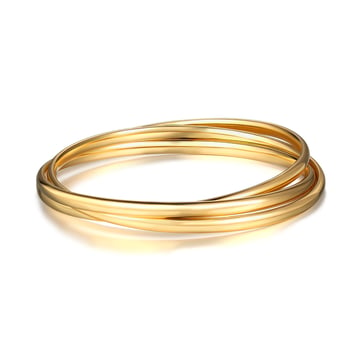 Trinity Interlocking Bangles Bridal Gold Plated