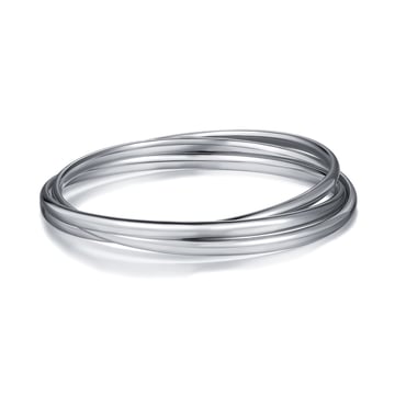 Trinity Interlocking Bangles Bridal Rhodium Plated