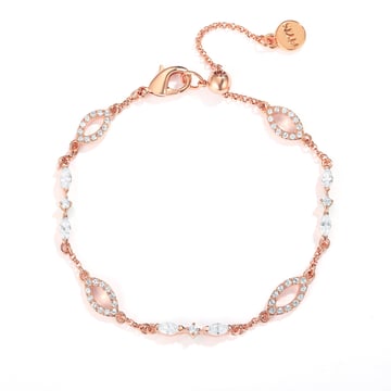 Continuity Bracelet with Clear Swarovski Crystals Rose Gold Plated