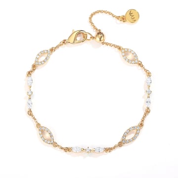 Continuity Bracelet with Clear Swarovski Crystals Gold Plated