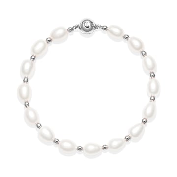 Cadence Freshwater Pearl Bracelet Rhodium Plated