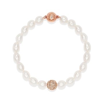 Serenity Freshwater Pearl Bracelet White Freshwater Pearl Rose Gold Plated