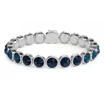 Statement Tennis Bracelet with Montana Crystals Rhodium Plated
