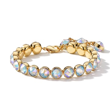 Signature Tennis Bracelet Crystal Aurore Boreale Gold Plated