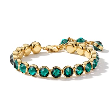 Signature Tennis Bracelet Emerald Gold Plated