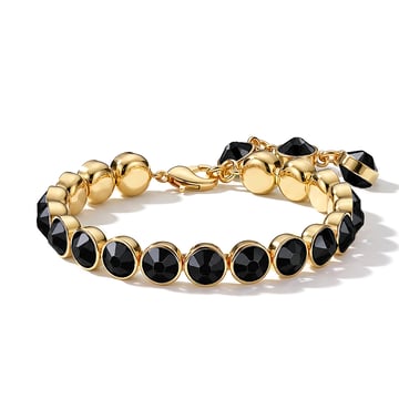 Signature Tennis Bracelet Jet Gold Plated