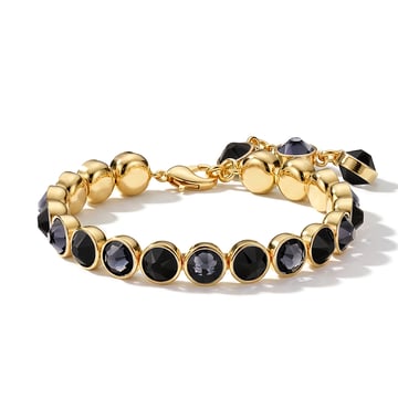Signature Tennis Bracelet Jet and Graphite Gold Plated