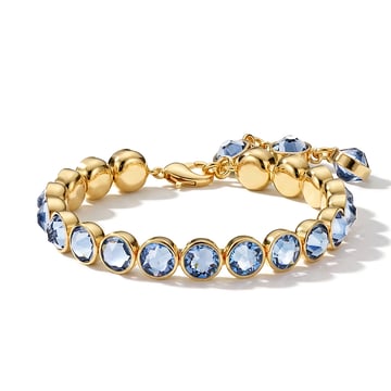 Signature Tennis Bracelet Light Sapphire Gold Plated