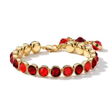 Signature Tennis Bracelet Light Siam and Siam Gold Plated