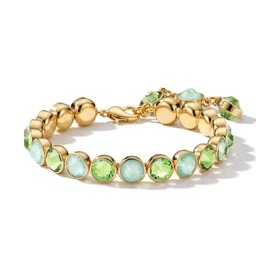 Signature Tennis Bracelet Peridot and Crystal Soft Mint Ignite Gold Plated