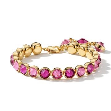 Signature Tennis Bracelet Rose and Fuchsia Gold Plated