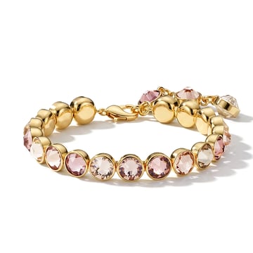 Signature Tennis Bracelet Light Silk and Silk and Vintage Rose Gold Plated