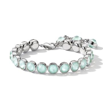Signature Tennis Bracelet Crystal Mint Green Rhodium Plated
