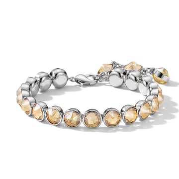 Signature Tennis Bracelet Crystal Golden Shadow Rhodium Plated