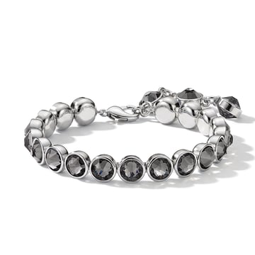 Signature Tennis Bracelet Crystal Silver Night Rhodium Plated