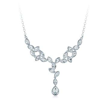Tranquillity Pendant with Clear Swarovski Crystals Rhodium Plated Bridal