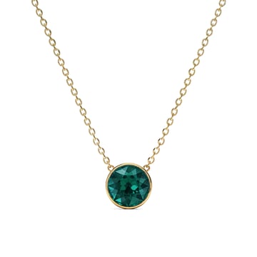 Bella 4 Carat Necklace Blue Zircon Crystal Gold Plated