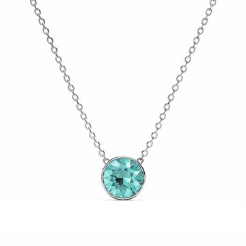 Bella 4 Carat Necklace Light Turquoise Crystal Rhodium Plated
