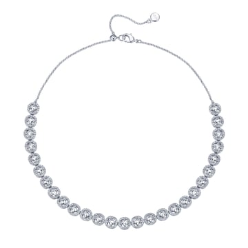 Angelic Square Necklace Crystals Rhodium Plated