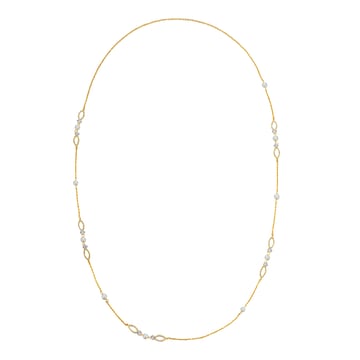 Regal White Pearl Standage with Clear Austrian Crystals Gold Plated