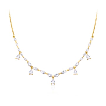 Louison Layer Necklace with Clear Cubic Zirconia Gold Plated