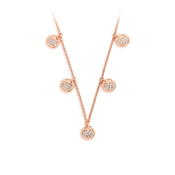 Ginger Layered Necklace with Clear Swarovski Crystals Rose Gold Plated