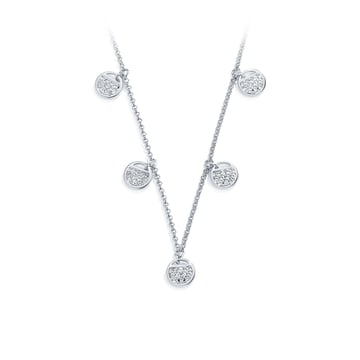 Ginger Layered Necklace with Clear Swarovski Crystals Rhodium Plated