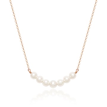 Organic Freshwater Pearl Bar Necklace Rose Gold Plated