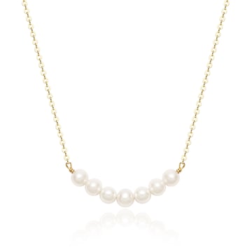 Organic Freshwater Pearl Bar Necklace Gold Plated