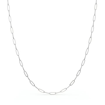 Link Carrier Necklace Rhodium Plated