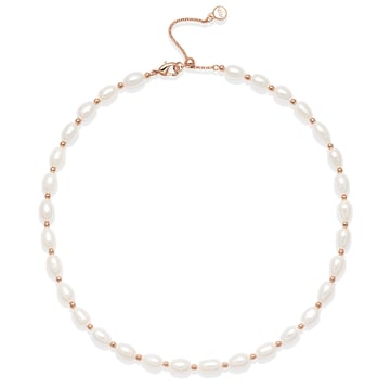 Cadence Freshwater Pearl Necklace Rose Gold Plated