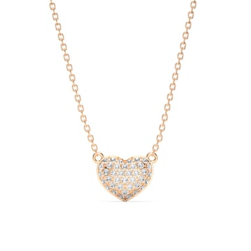 Alana Heart Necklace Clear Crystals Rose Gold Plated
