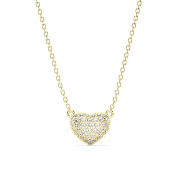 Alana Heart Necklace Clear Crystals Gold Plated
