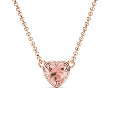 Heart Pendant Necklace with Vintage Rose Crystals Rose Gold Plated