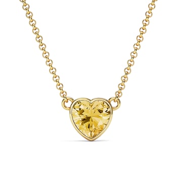 Heart Pendant Necklace with Crystal Golden Shadow Crystals Gold Plated
