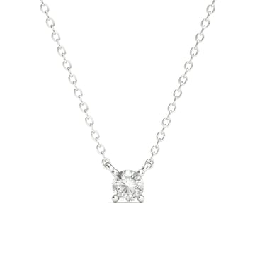 0.3 Carat DE VS+ IGI Certified Lab Grown Diamond Solitaire Pendant Sterling Silver Clear Rhodium Plated