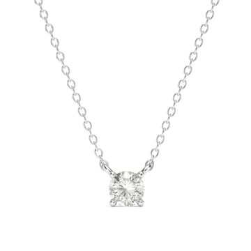 0.5 Carat DE VS+ IGI Certified Lab Grown Diamond Solitaire Pendant Sterling Silver Clear Rhodium Plated