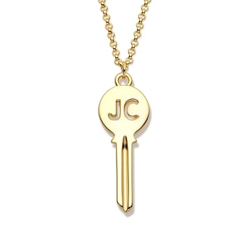 Personalised Holepunched Circle Key Necklace in Sterling Silver