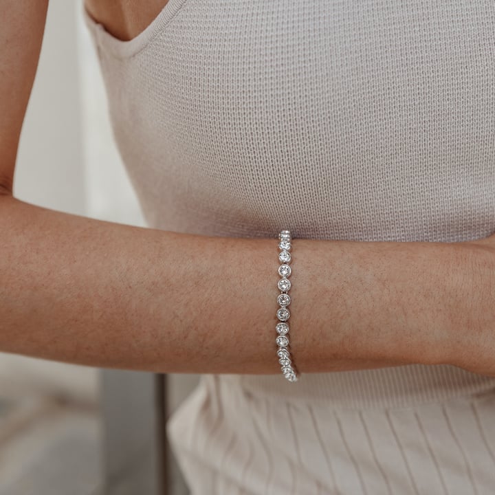 Tennis Bracelet with Swarovski Crystal Rhodium Plated