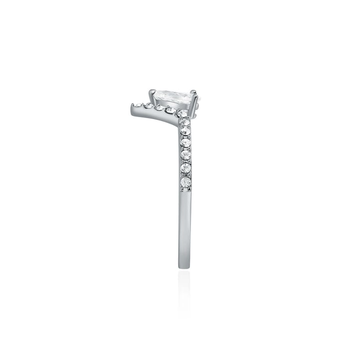 Vika Ring with Clear Swarovski Crystals Rhodium Plated