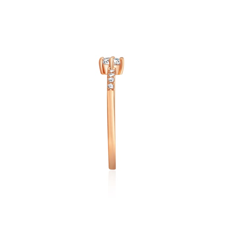 Vittore Attract Ring with Clear Swarovski Crystals Rose Gold Plated