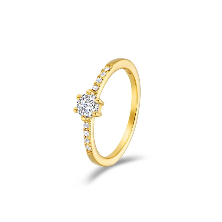 Vittore Attract Ring with Clear Swarovski Crystals Gold Plated